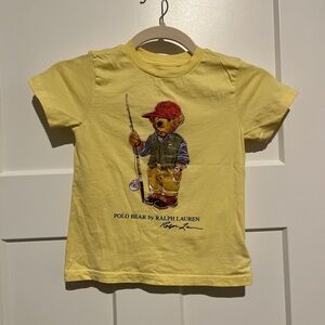 Ralph Lauren Kids Yellow Fishing Polo Bear T-Shirt